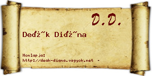 Deák Diána névjegykártya