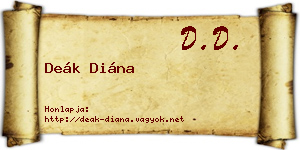 Deák Diána névjegykártya